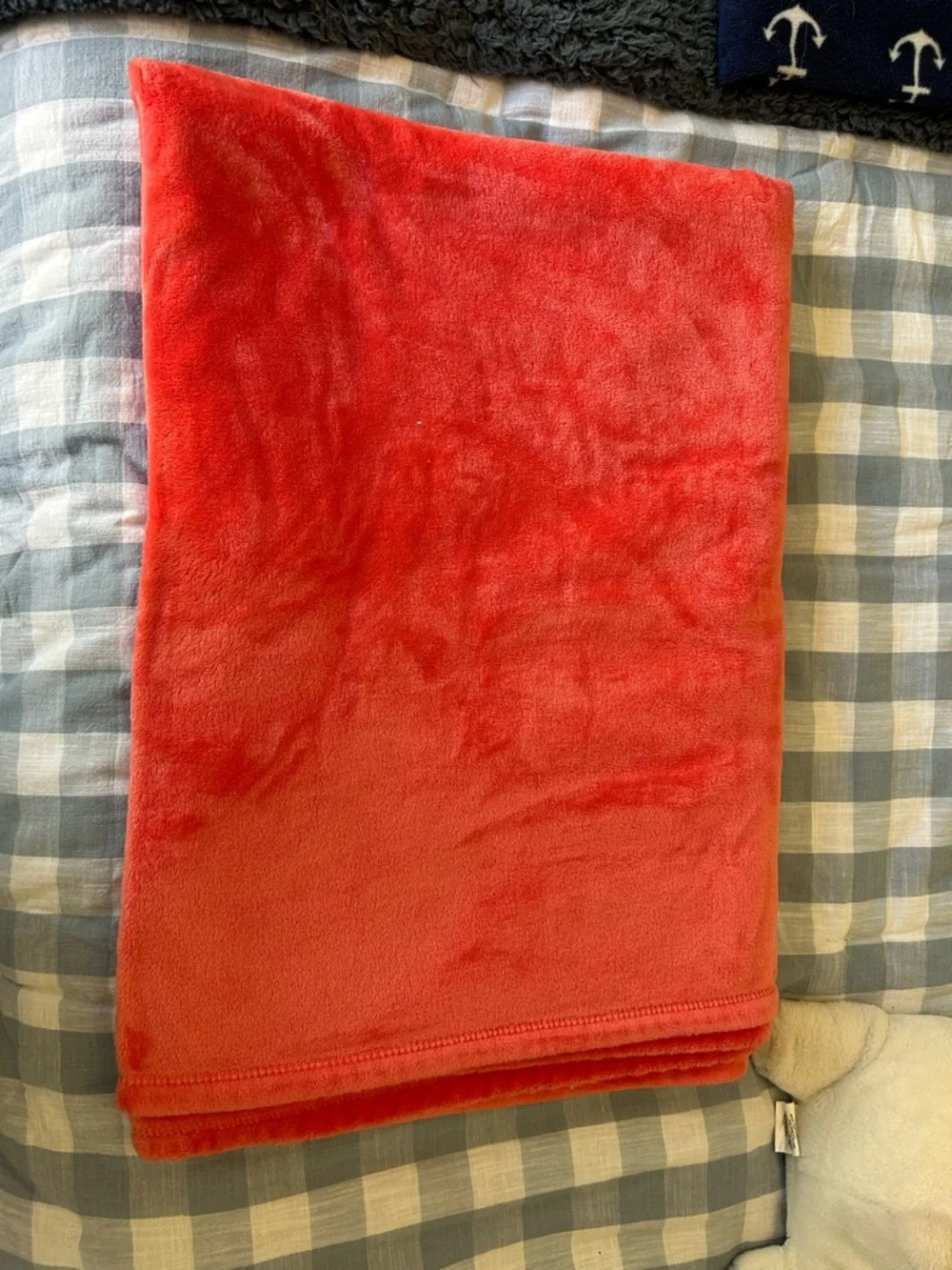 kate spade Coral Pink Plush Decorative Throw